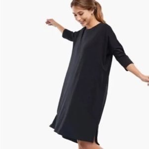 Able Veda Supima Cotton Modal Relaxed Midi T-Shirt Dress Black- Size S